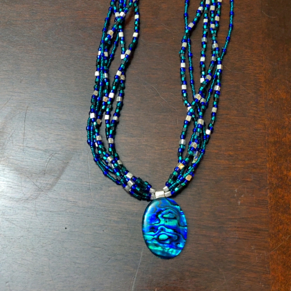 Intricate Beaded Peacock Statement Necklace